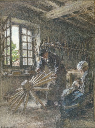 The Old Cartwright and his Wife by Leon Augustin Lhermitte